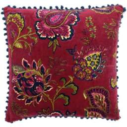 Paoletti Malisa Pomegranate Paisley Cushion - Size: 50 x 50 cm - Multi - Wilko