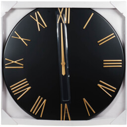 Black and Gold Roman Numeral Round Wall Clock 78cm - Wilko - thumbnail 4