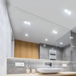 MirrorOutlet Circuitt 4mm Polished Edge Mirror Glass Sheet with Hole 183 x 91cm - Clear - Wilko - thumbnail 3
