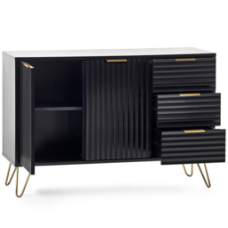 Julian Bowen Murano 2 Door 3 Drawer Matt Black Large Sideboard - Size: 40 x 118 x 80cm - Wilko - thumbnail 3