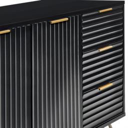 Julian Bowen Murano 2 Door 3 Drawer Matt Black Large Sideboard - Size: 40 x 118 x 80cm - Wilko - thumbnail 6