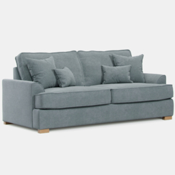 Alba City 3 Seater Fine Blue Fabric Sofa - Grey - Wilko - thumbnail 3