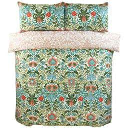 Serene Heritage Flora Single Multicolour Microfibre Fabric Reversible Duvet Cover Set - Wilko - thumbnail 3