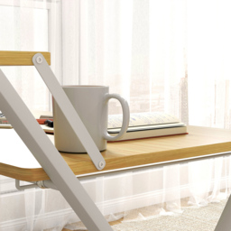 HOMCOM 2 Shelf Maple Wood Effect Foldable Desk - Size: 82 x 66 x 86cm - Brown - Wilko - thumbnail 4