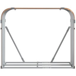 vidaXL Brown Galvanised Steel Firewood Log Holder 100 x 120 x 45cm - Wilko - thumbnail 4