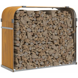 vidaXL Brown Galvanised Steel Firewood Log Holder 100 x 120 x 45cm - Wilko - thumbnail 3