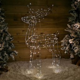 Samuel Alexander Reindeer LED Outdoor Christmas Decoration 114cm - Size: 110 x 50 x 20cm - White - Wilko - thumbnail 1