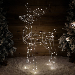 Samuel Alexander Reindeer LED Outdoor Christmas Decoration 114cm - Size: 110 x 50 x 20cm - White - Wilko - thumbnail 6