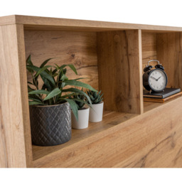 Julian Bowen Bali King Size Oak Bed Frame with Bookcase Headboard - Brown - Wilko - thumbnail 6