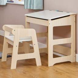 Liberty House Toys Scandi Kids Study Desk and Chair Set - Size: 41 x 57 x 56cm - Wood - Wilko