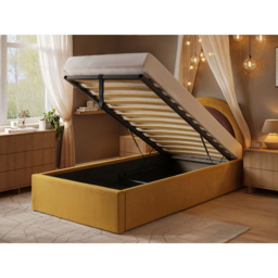 Flair Ava Single Mustard Velvet Lift-Up Ottoman Bed - Wilko - thumbnail 6