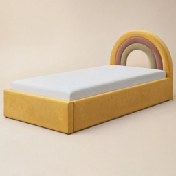 Flair Ava Single Mustard Velvet Lift-Up Ottoman Bed - Wilko - thumbnail 3