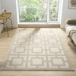 Desire Rugs Vellure Cream Metallic Sheen Maze Design Rug 200 x 290cm - Size: 290 x 200 x 1.1cm - Wilko - thumbnail 3