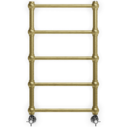 Terma Retro 501BTU Brushed Brass Heated Towel Rail 800 x 504mm - Size: 80 x 50.4 x 10.2cm - Gold - Wilko - thumbnail 5