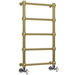 Terma Retro 501BTU Brushed Brass Heated Towel Rail 800 x 504mm - Size: 80 x 50.4 x 10.2cm - Gold - Wilko - thumbnail 1