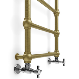 Terma Retro 501BTU Brushed Brass Heated Towel Rail 800 x 504mm - Size: 80 x 50.4 x 10.2cm - Gold - Wilko - thumbnail 4