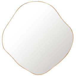 Furniturebox Mila Gold Irregular Pebble Wall Mirror 100 x 97cm - Wilko - thumbnail 1