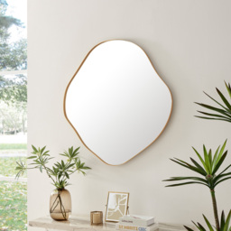 Furniturebox Mila Gold Irregular Pebble Wall Mirror 100 x 97cm - Wilko - thumbnail 3