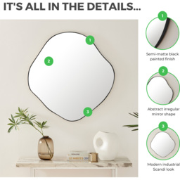 Furniturebox Mila Gold Irregular Pebble Wall Mirror 100 x 97cm - Wilko - thumbnail 7