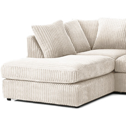 Portland Luxor 4 Seater Cream Jumbo Cord Left Hand L Shape Corner Sofa - Wilko - thumbnail 5