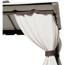 Living and Home 13 x 13ft Tiered Roof Metal Frame Gazebo with Waterproof Canopy - Size: 4 x 4m - Cream - Wilko - thumbnail 5