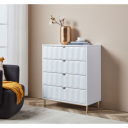 Lara 4 Drawer White Chest of Drawers - Wilko - thumbnail 3