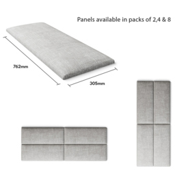 Aspire EasyMount Storm Pure Pastel Cotton Upholstered Wall Mounted Headboard Panels 4 Pack - Grey - Aspire Beds - Wilko - thumbnail 6
