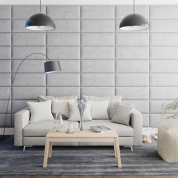 Aspire EasyMount Storm Pure Pastel Cotton Upholstered Wall Mounted Headboard Panels 4 Pack - Grey - Aspire Beds - Wilko - thumbnail 4