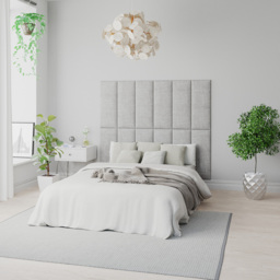 Aspire EasyMount Storm Pure Pastel Cotton Upholstered Wall Mounted Headboard Panels 4 Pack - Grey - Aspire Beds - Wilko - thumbnail 5