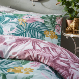 furn. Medinilla Single Mint and Lilac Tropical Duvet Cover Set - Multi - Wilko - thumbnail 4