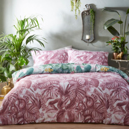 furn. Medinilla Single Mint and Lilac Tropical Duvet Cover Set - Multi - Wilko - thumbnail 3