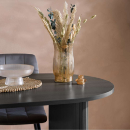 Birlea Axel 4 Seater Oval Fluted Dining Table Black - Size: 75 x 160 x 90cm - SleepSoul - Wilko - thumbnail 7