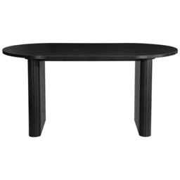 Birlea Axel 4 Seater Oval Fluted Dining Table Black - Size: 75 x 160 x 90cm - SleepSoul - Wilko - thumbnail 4