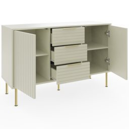 GFW Nervata Cream Sideboard - Size: 72.5 x 116 x 39cm - Wilko - thumbnail 5