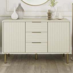GFW Nervata Cream Sideboard - Size: 72.5 x 116 x 39cm - Wilko - thumbnail 1