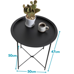 Noa and Nani Solid Black Foldable Garden Tray Table - Size: 35 x 194.1 x 139.4cm - Wilko - thumbnail 7