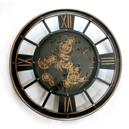 Acacia Home Black and Gold Round Gear Wall Clock 80cm - Size: 80 x 80 x 8cm - Wilko - thumbnail 4