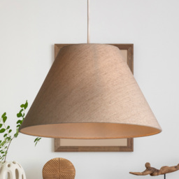 Lighting Collection Luna Linen Natural Tapered Shade - Size: 22.5 x 38 x 38cm - Cream - Wilko - thumbnail 3