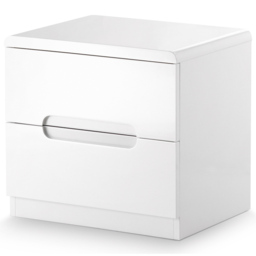 Julian Bowen Manhattan 2 Drawer White Bedside Table - Wilko - thumbnail 3