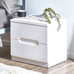 Julian Bowen Manhattan 2 Drawer White Bedside Table - Wilko - thumbnail 4