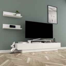 Decorotika Lusi 2 Door White TV Unit - Size: 40.5 x 180 x 30.5cm - Wilko - thumbnail 4
