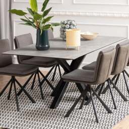 Florence Heaven Ceramic 8 Seater Dining Table Grey - Furniture To Go - Wilko