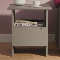 Crowndale Milan Single Drawer Single Shelf Dusk Grey Lamp Table Ready Assembled - Size: 50 x 44 x 44cm - Wilko