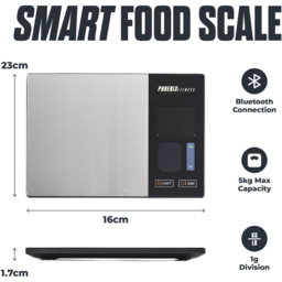 Phoenix Fitness Stainless Steel Smart Kitchen Scale 5kg - Size: 25 x 17 x 3cm - Black - Wilko - thumbnail 6