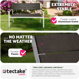 tectake 2 Seater Grey and White Garden Bench - Wilko - thumbnail 5