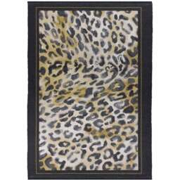 Paoletti Leopardis Black Leopard Printed Indoor and Outdoor Rug 170 x 170cm - Wilko - thumbnail 1