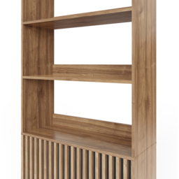 GFW Rowan 2 Door 3 Shelf Oak Slatted Bookcase - Wilko - thumbnail 7