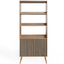 GFW Rowan 2 Door 3 Shelf Oak Slatted Bookcase - Wilko - thumbnail 4