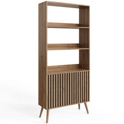 GFW Rowan 2 Door 3 Shelf Oak Slatted Bookcase - Wilko - thumbnail 3