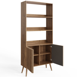 GFW Rowan 2 Door 3 Shelf Oak Slatted Bookcase - Wilko - thumbnail 5